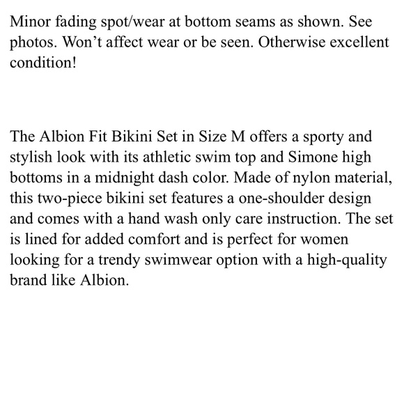 Albion Fit Midnight Dash bikini swim set high waist bottom crop top size M - Picture 9 of 10